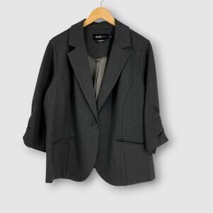 Studio by Torrid Dark Gray Ponte Tailored Fit Blazer Women’s Size 3X
